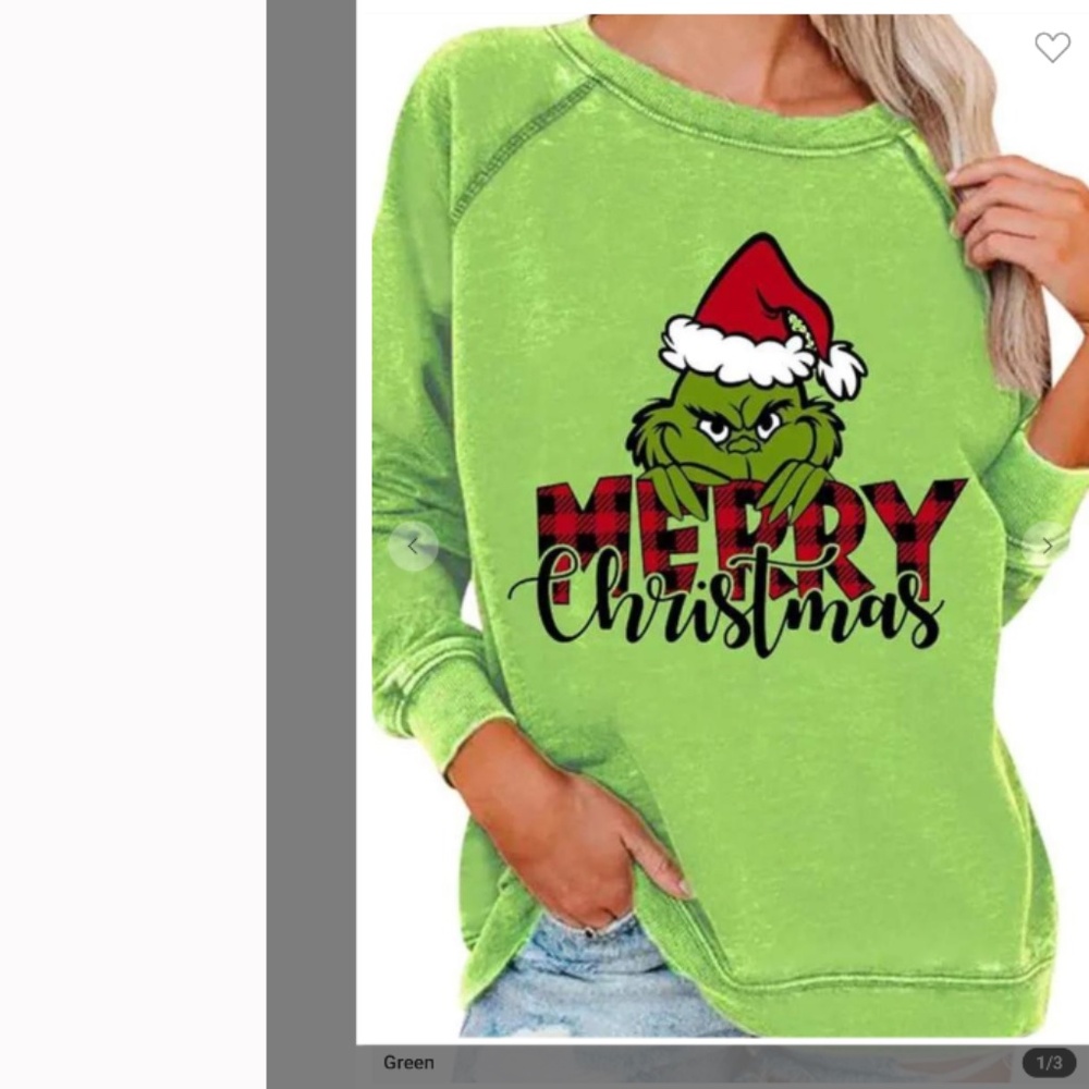 Grinch Sweatshirt “Grinch” Christmas Top Shirt 96